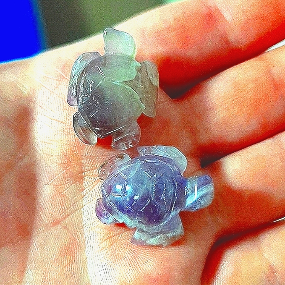 ✨ Dreamy Amethyst Quartz Turtle Tortoise Crystal Specimen Crystals set of 2x ⭐